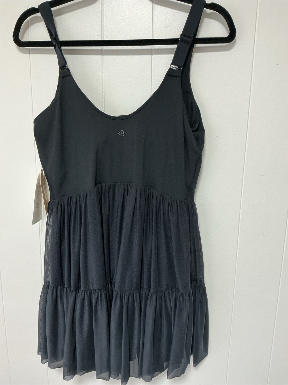 Logilates, Black Tiered Mesh Skater Dress - Women - Picture 4 of 4